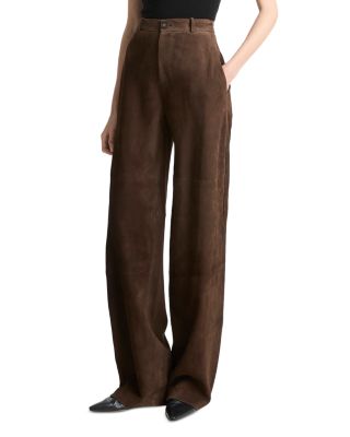 Mid Rise Suede Trousers
