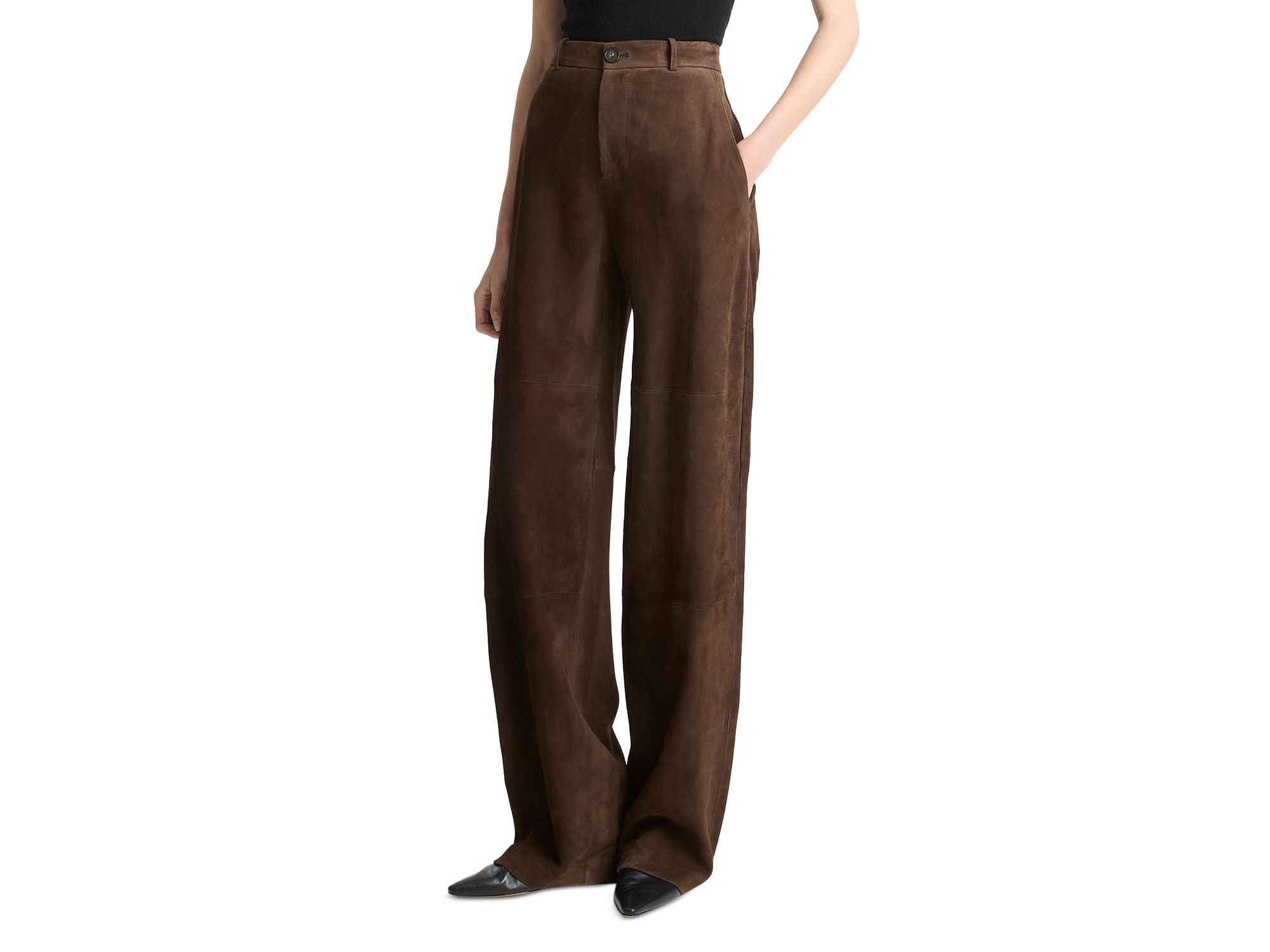 Mid Rise Suede Trousers — Image 4