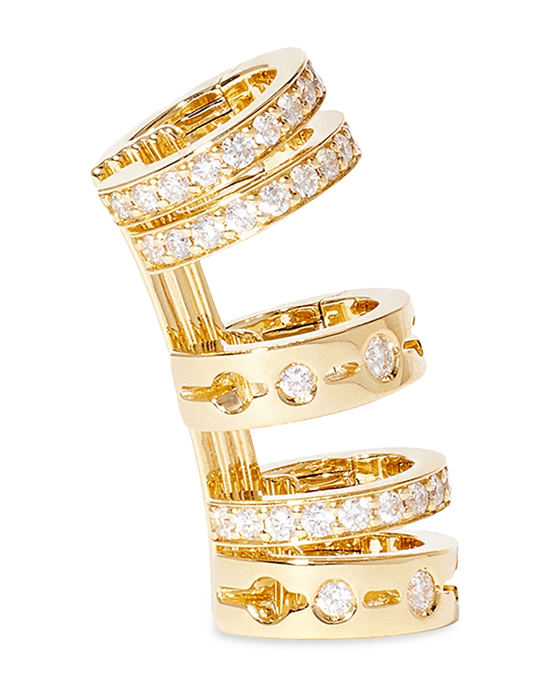 Dinh Van 18k Yellow Gold Pulse Diamond Multi Ring Single Ear Cuff In Gold
