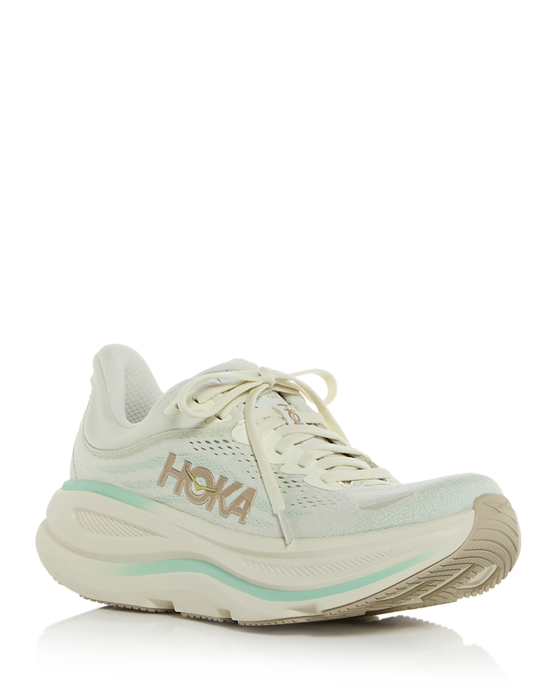 Hoka Women's Bondi 9 Running Sneakers in Truffle Salt