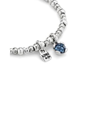  Sterling Silver Plated With Pearl and Blue Crystal Bracelet