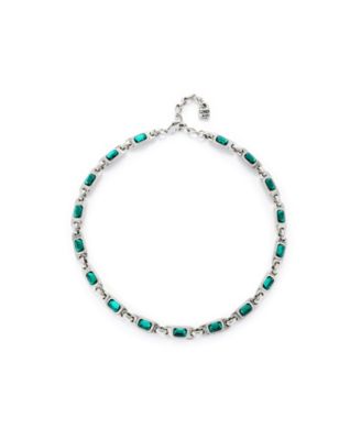  Sterling Silver-Plated Necklace with Green Crystals