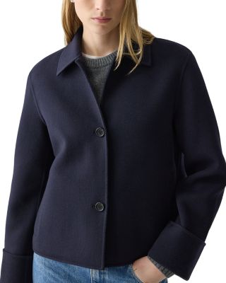 Wool &amp; Cashmere Boxy Cuffed Jacket 