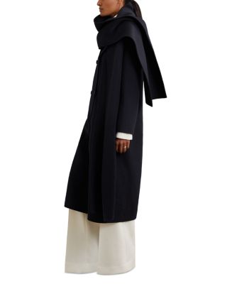 Wool Blend Long Scarf Blindseam Coat