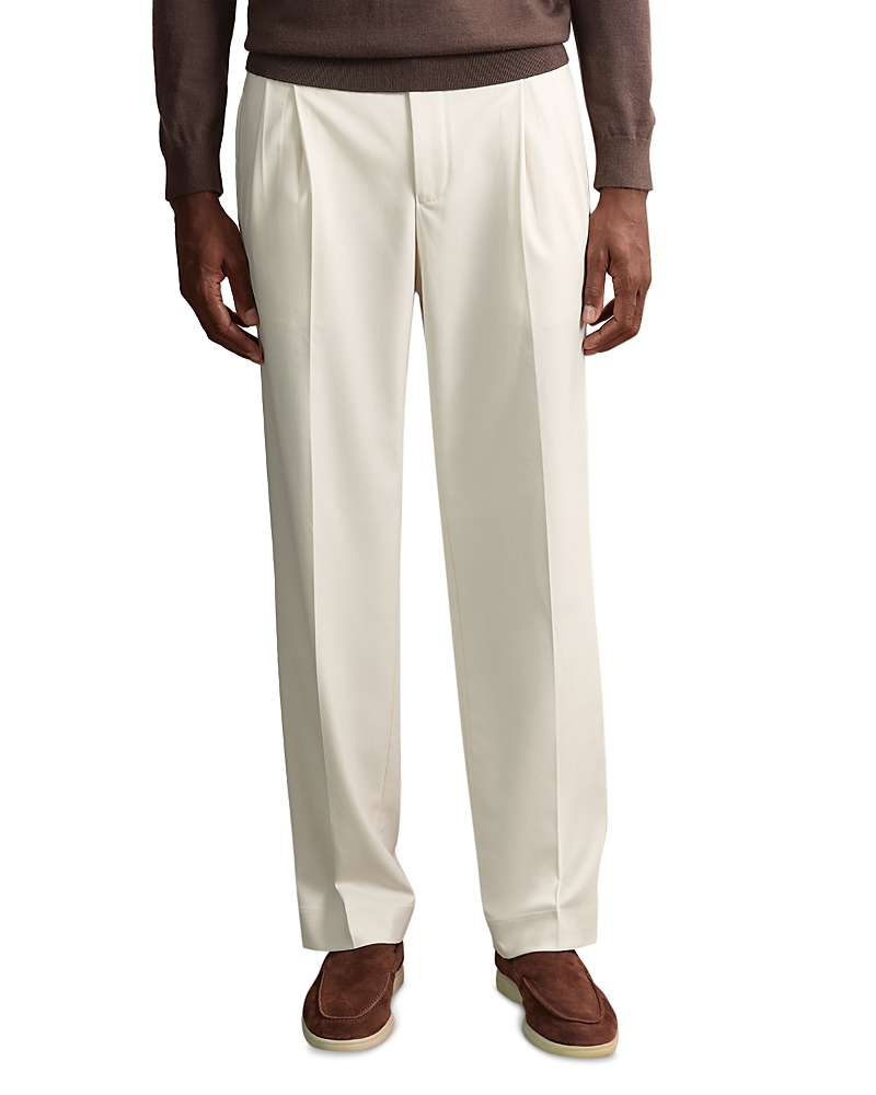 Reiss Arden Relaxed Fit Twill Trousers In White