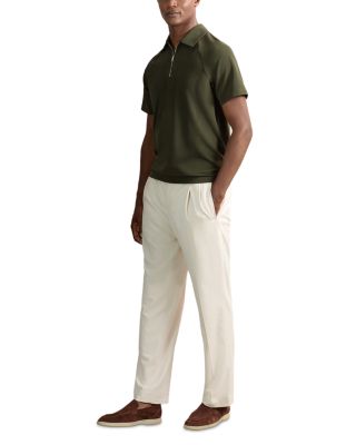 Textured Zip Polo Shirt