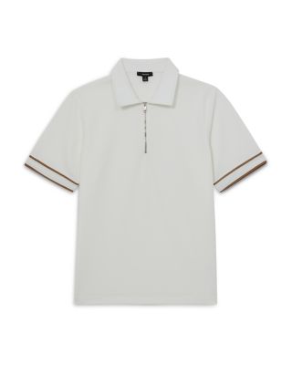 Textured Zip Polo Shirt