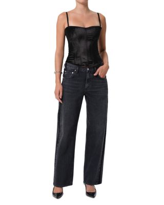Lindz Low Rise Easy Straight Leg Jeans in Kuro