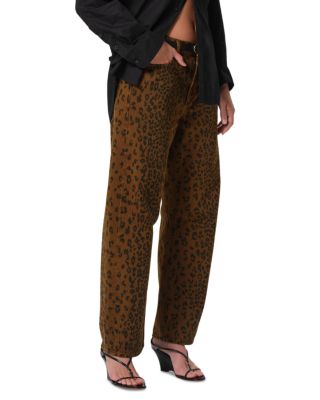 Miro Relaxed Tapered Jeans in Sepia Cheetah