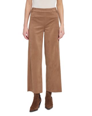 Vionette Faux Suede Wide Leg Pants