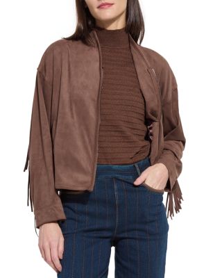 Candence Fringe Faux Suede Jacket