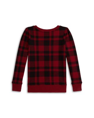 Girls&#39; Plaid Polo Bear Fleece Sweatshirt - Big Kid
