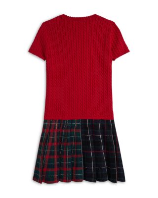 Girls' Plaid Skirt Cotton Sweater Dress - Little Kid