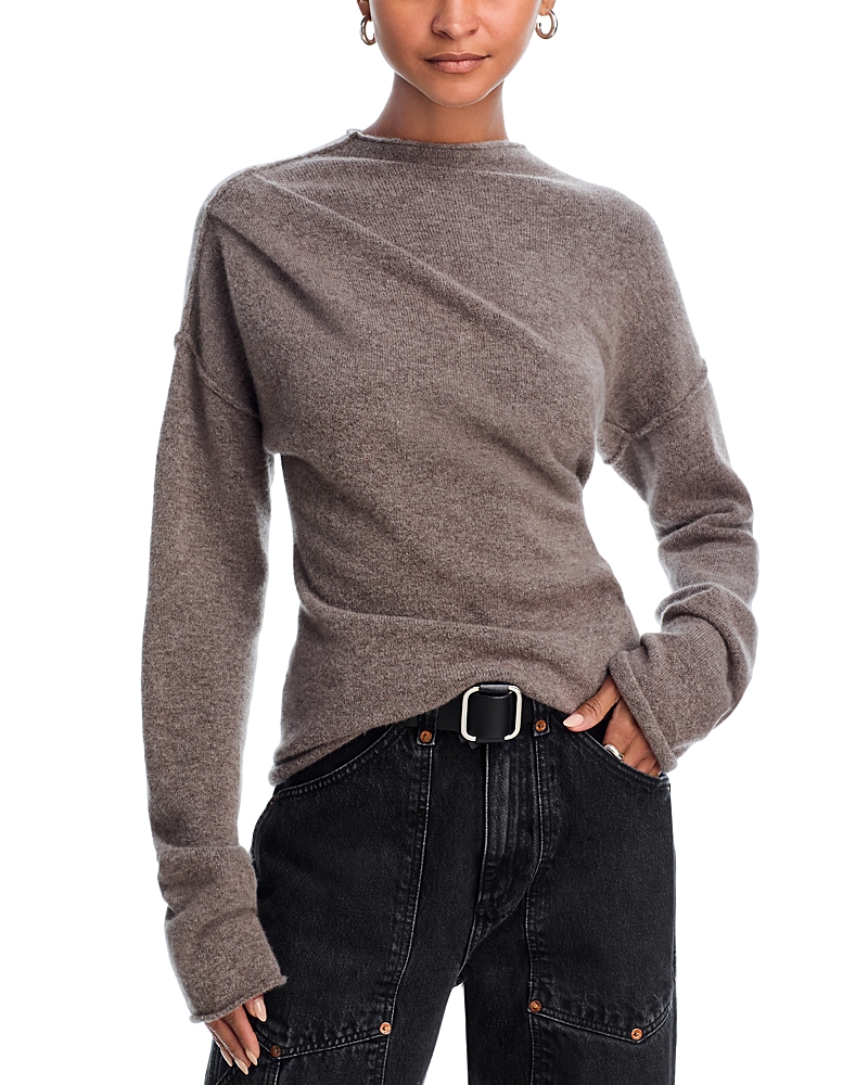 Helmut Lang Slouchy Crewneck Twist Sweater In Gray