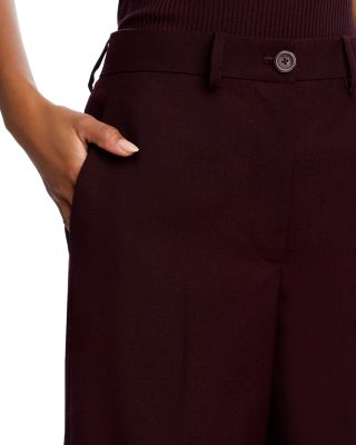 Wool Vented Wide Leg Pants