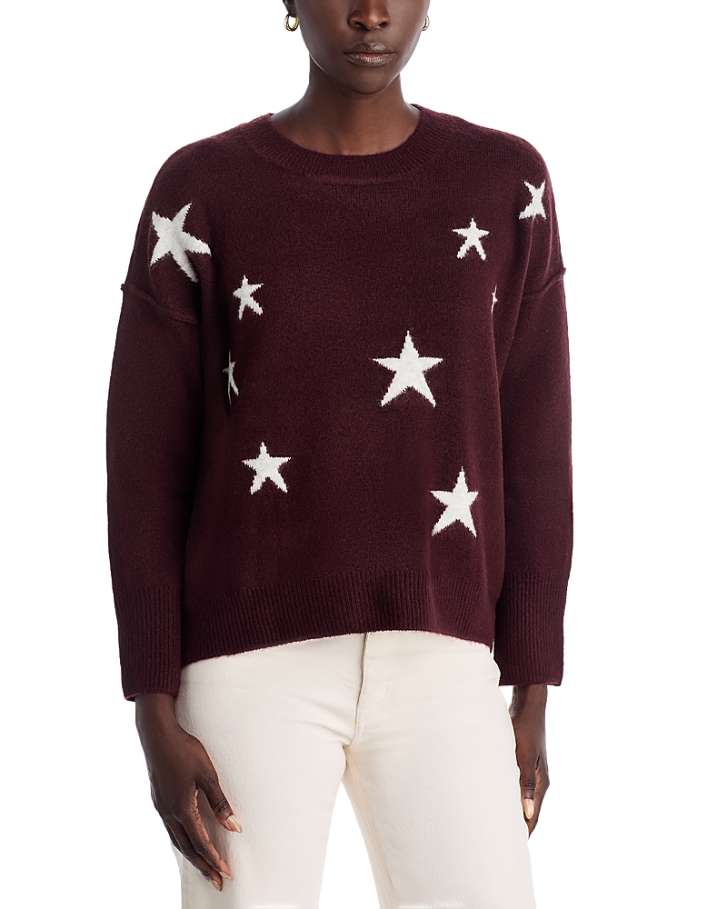Vince Camuto Star Pattern Crewneck Sweater In Purple
