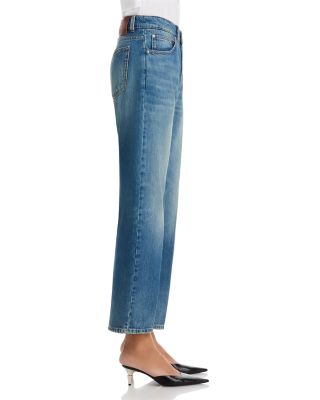 Bernie Mid Rise Barrel Jeans in Washed Blue
