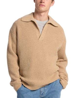 Textured Johnny Collar Sweater