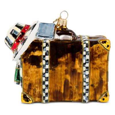New York Suitcase Glass Ornament
