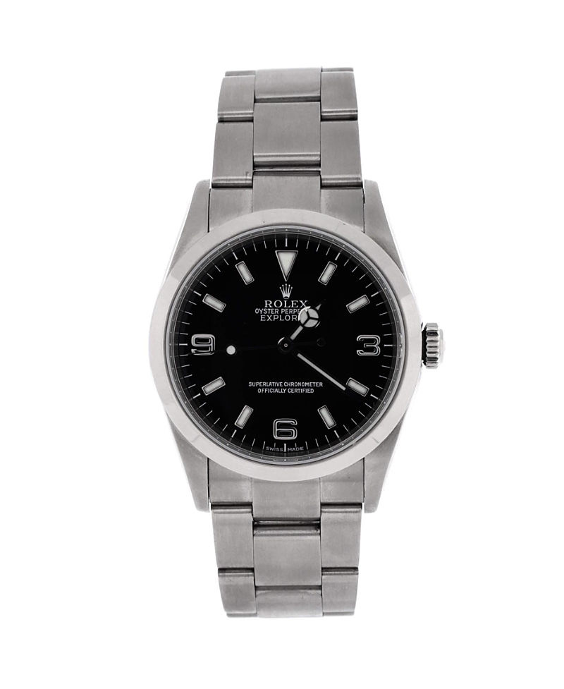 Pre-owned Pre-owned Rolex Rolex Oyster Perpetual Explorer Automatic Watch In Stainless Steel 36mm In Black
