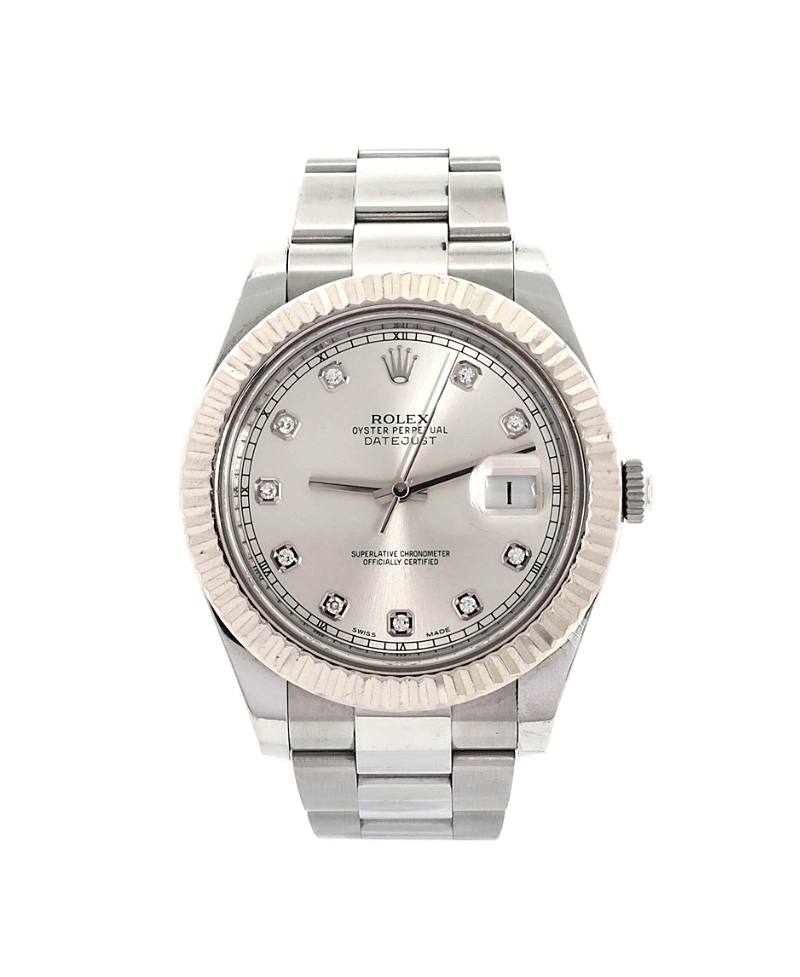 Pre-owned Pre-owned Rolex Rolex Oyster Perpetual Datejust Ii Automatic Watch In Stainless Steel And White Gold With In Silver