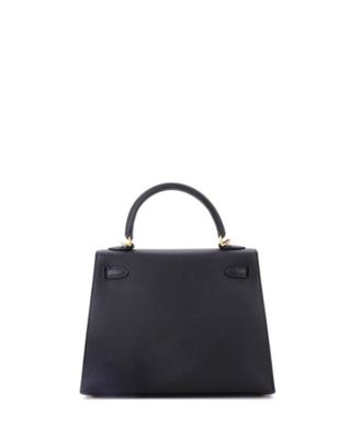  Kelly 25 Handbag Black Epsom with Gold Hardware