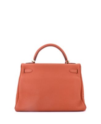 Kelly 32 Handbag Orange Togo with Gold Hardware