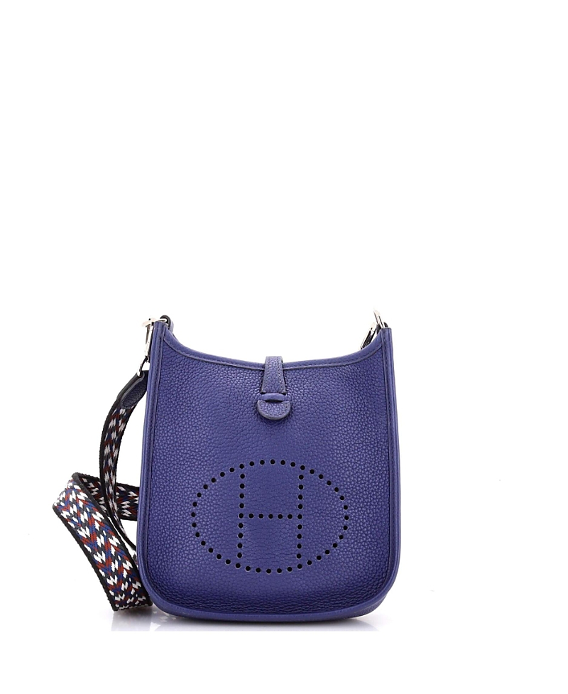 Pre-owned Pre-owned Hermes Hermes Tpm Evelyne Bag Gen Iii Clemence In Blue