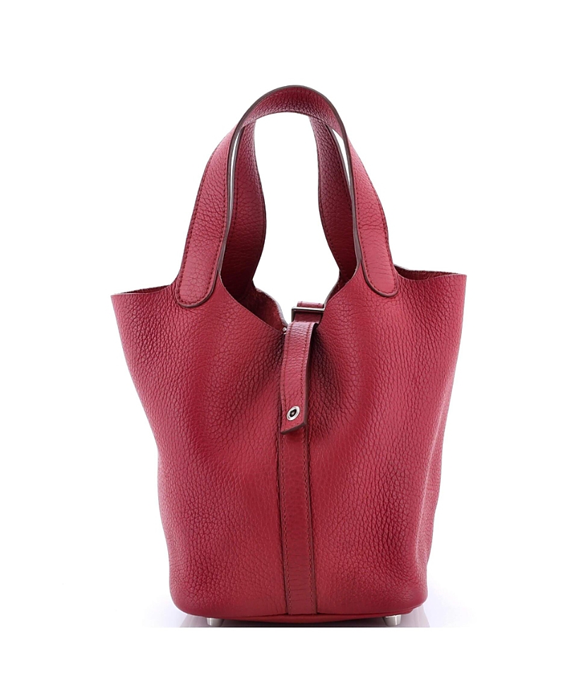 Pre-owned Pre-owned Hermes Hermes Pm Picotin Lock Bag Clemence In Red