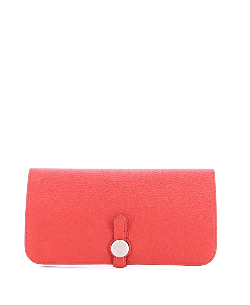 Pre-owned Pre-owned Hermes Hermes Dogon Recto Verso Wallet Leather In Red