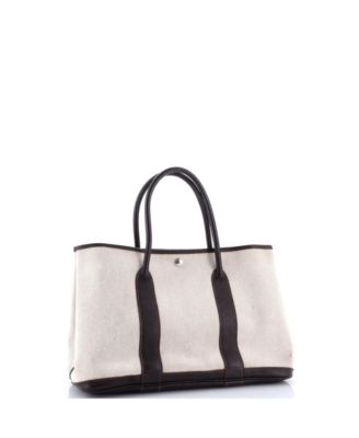  36 Garden Party Tote Toile and Leather