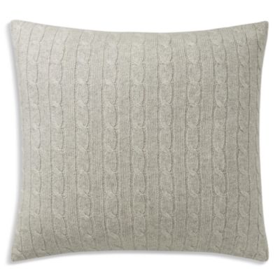 Cable-Knit Cashmere Throw Pillow, 18" x 18"