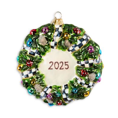 Here Comes Black Santa Wreath Glass Ornament