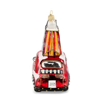 Christmas Shopping Car Glass Ornament