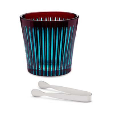 Prism Ice Bucket & Tongs, Bordeaux