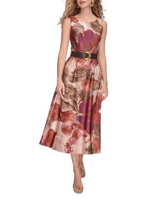 donna karan belted peplum dress Donna Karan Belted Midi Dress