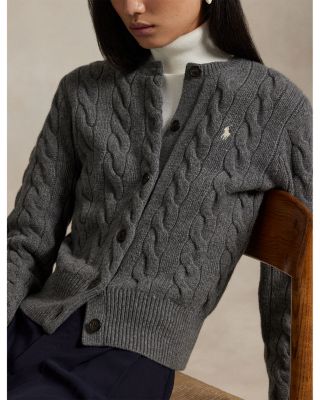 Cable Knit Wool Cashmere Cardigan