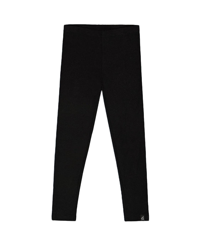Deux Par Deux Girls' Super Soft Ribbed Leggings - Big Kid In Black