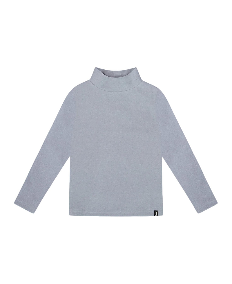 Deux Par Deux Super Soft Ribbed Mock Neck Top In Gray