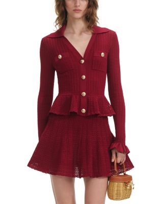 Pointelle Knit Mini Dress
