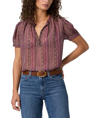 Marsala Silk Split Neck Top