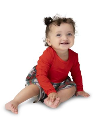 Girls' Holiday Plaid Long Sleeve Tutu Bodysuit - Baby