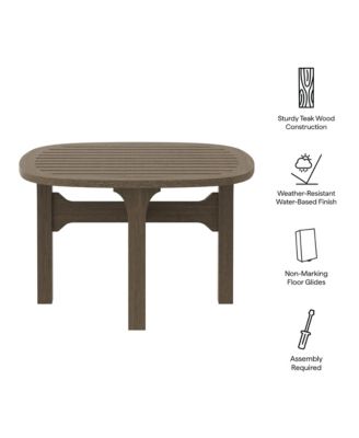 Saratoga Square Outdoor Patio Teak Wood Side Table