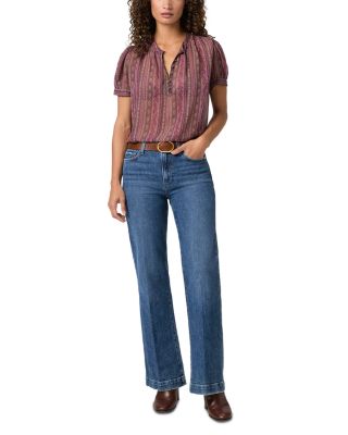 Marsala Silk Split Neck Top