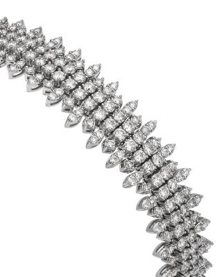 Luxe Collection Diamond Statement Bracelet in 14K White Gold, 10.0 tcw