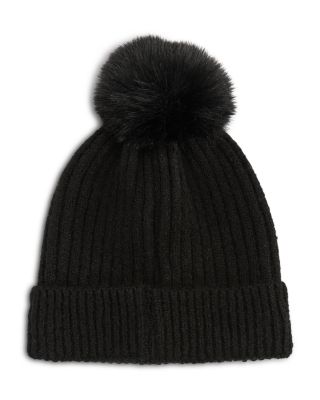 Girls' Rhinestone Beanie with Faux Fur Pom & Gloves Set - Little Kid, Big Kid