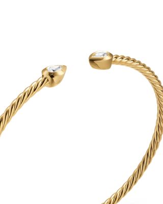 Modern Renaissance&reg; Pear Cablespira&reg; Bracelet in 18K Yellow Gold with Diamonds, 2.6mm