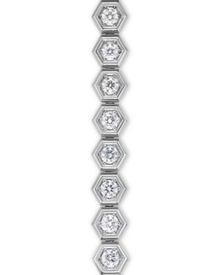 Men's Hex Pav&eacute; Tennis Bracelet in Sterling Silver with Diamonds, 8mm