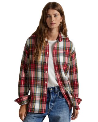 Relaxed Fit Plaid Cotton Twill Shirt