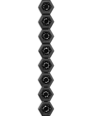 Men's Hex Pav&eacute; Tennis Bracelet in Black Titanium with Black Diamonds, 8mm